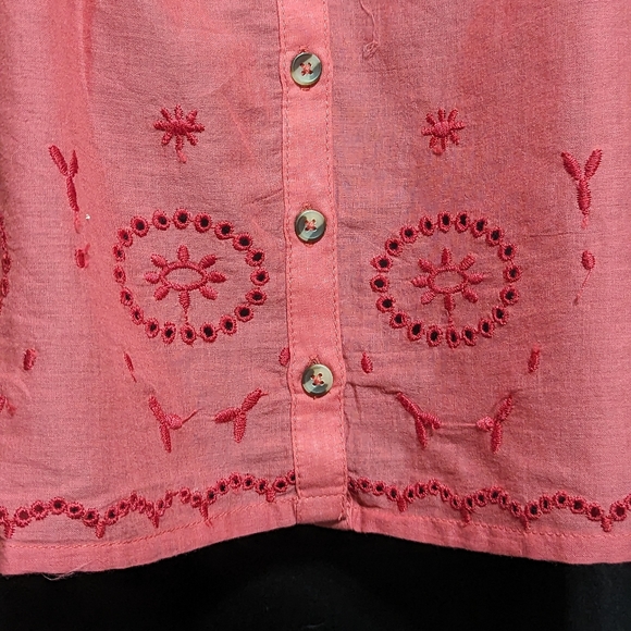 NWT O'Neill Lexie Sleeveless Mauve Embroidered Eyelet Top Size Medium - Picture 2 of 8